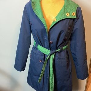 Reversible blue/green coat
